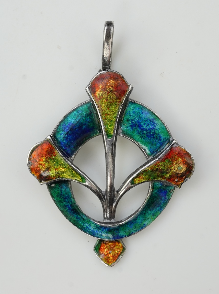 John Baker Bennett & Co., an Arts & Crafts silver and enamel pendant, circa 1905